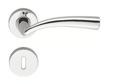 EDO MH 11 R-RY - Brass door handle on rose with lock by Colombo Design - view 2